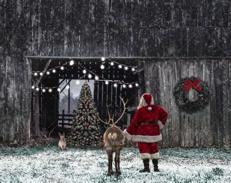 Christmas digital background of rustic barn with Christmas | Etsy | Digital background, Digital ...