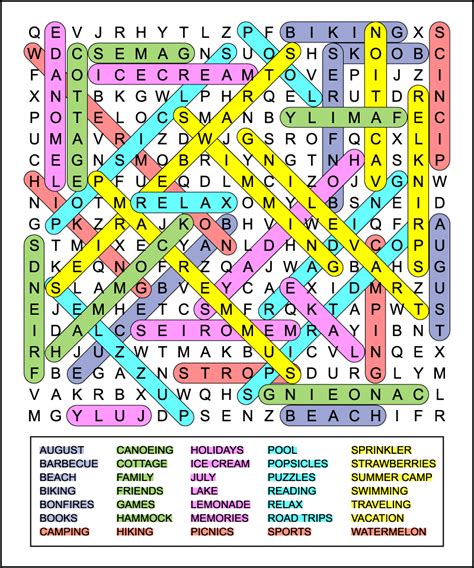 Summer Holidays Word Search - Tree Valley Academy