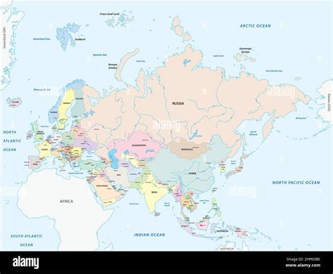 vector map of the two continents Europe and Asia, Eurasia Stock Vector Image & Art - Alamy