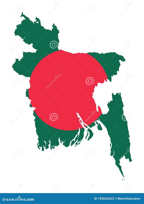 Flag Map of Bangladesh stock vector. Illustration of colored - 195636263