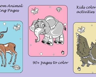 Cute Kawaii Animal Coloring Pages - Etsy Canada