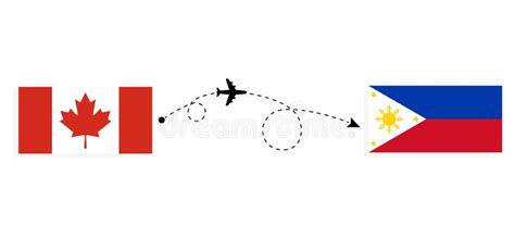 Flight and Travel from Canada To Philippines by Passenger Airplane Travel Concept Stock Vector ...