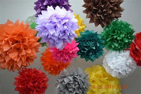 Tissue Paper Pom Poms You Choose Colors Set of 10 Pom Poms | Etsy