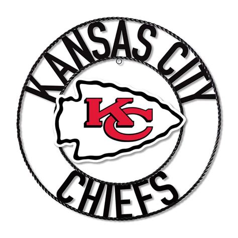 IMPERIAL Kansas City Chiefs 24 in. Black Wrought Iron Wall Art with Red and White Team Colors ...