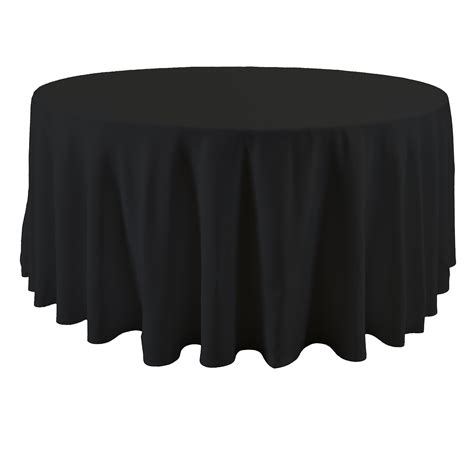 120" Round BLACK tablecloth - The Party Centre