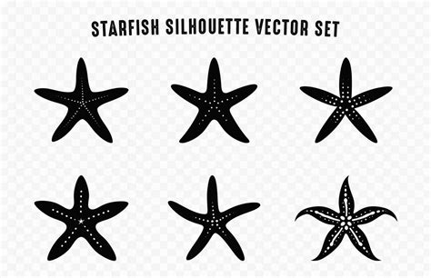 Starfish black silhouette vector Set, Starfish icon silhouettes bundle ...