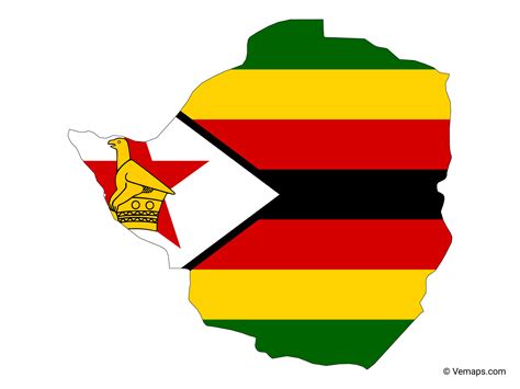 Flag Map of Zimbabwe | Free Vector Maps