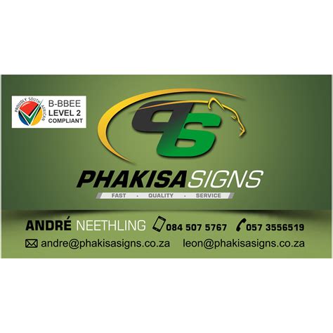 Business Cards - Phakisa Signs