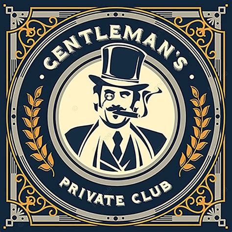 Vintage Gentleman Emblem Signage, Gentleman, Club, Logo PNG and Vector ...