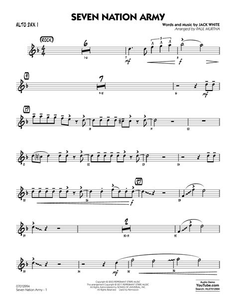 50+ Alto sax seven nation army sheet music ideas in 2021 · Music Note Download