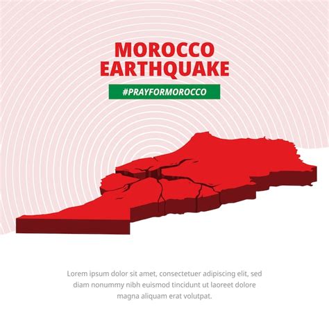 Free Vector | Flat illustration for morocco earthquake with map and cracks