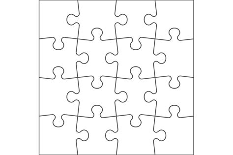 Puzzle shape. Realistic jigsaw pieces. Blank matching parts. Mockup fo By YummyBuum | TheHungryJPEG