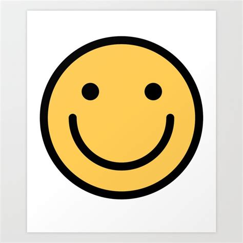 Smiley Face Cute Simple Smiling Happy Face Art Print by DogBoo | Society6