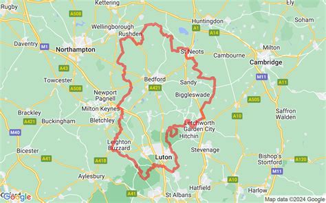 Map Of Bedfordshire - Free County Map To Download