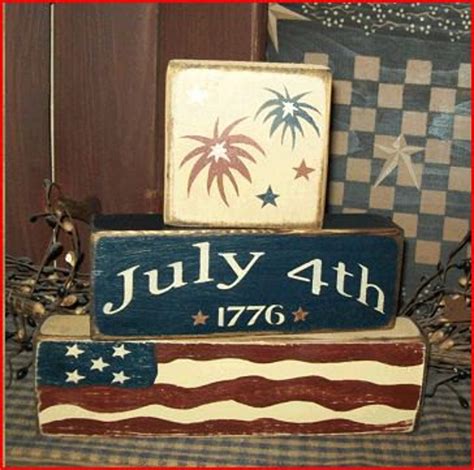 July 4th 1776 Flag Primitive Block Sign - Etsy