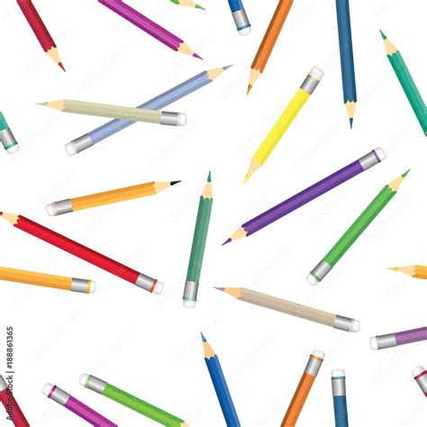 Colorful pencil pattern. Crayon seamless background. Art drawing back ...