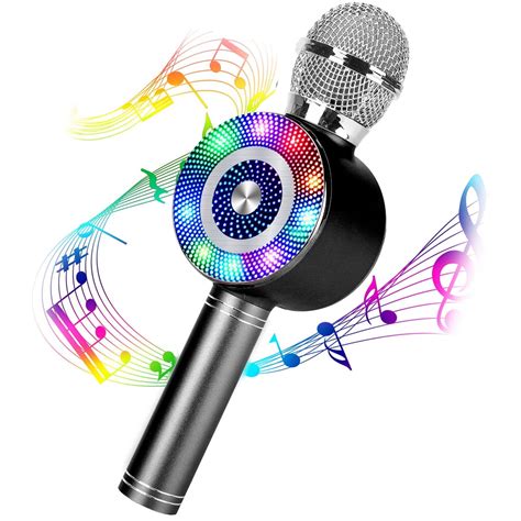 Wireless Karaoke Microphone Bluetooth Handheld Microphone Singing Mic Music Player Speaker and ...