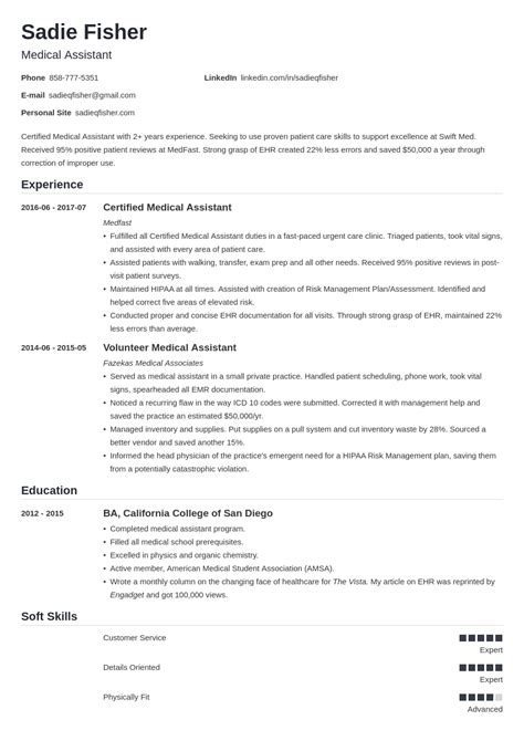 Best 19+ Medical Assistant Resumes Examples - Free Samples , Examples & Format Resume ...