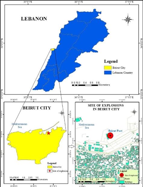 Map of the Lebanon, Beirut city, and Beirut port (Site of Explosion) | Download Scientific Diagram