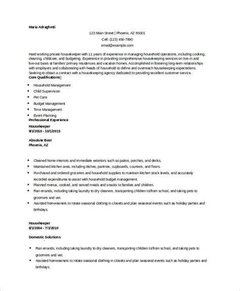 FREE 17+ Sample Housekeeping Resume Templates in MS Word | PDF