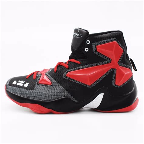 MAULTBY Men's High Quality Sneakers Red Black and White Basketball Boots Indoor Basketball Shoes ...