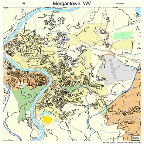 Morgantown West Virginia Street Map 5455756