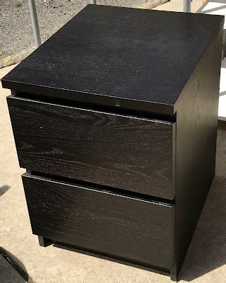 Uhuru Furniture & Collectibles: #473876 Black IKEA MALM 2-Drawer Nightstand - $25 SOLD