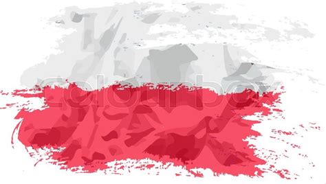 Poland flag painted by brush hand ... | Stock vector | Colourbox