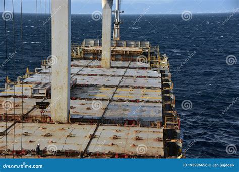 View on from the Bridge of the Empty Cargo Container Vessel Near the Strait of Gibraltar Stock ...