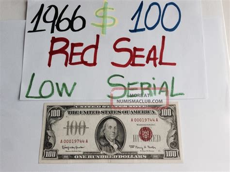 1966 A $100 Dollar Red Seal Bill For Collectors