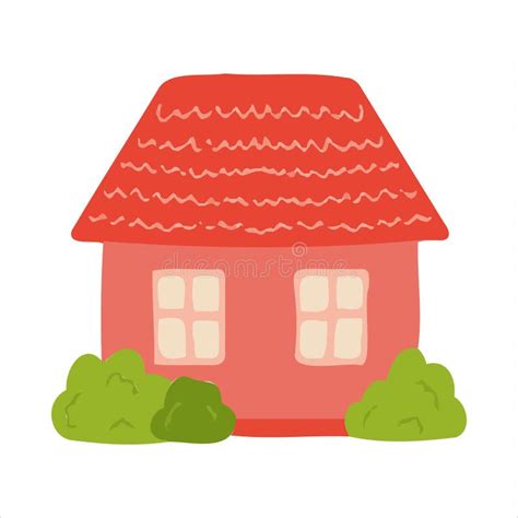 Vector Cartoon Pink House for Kids. House for the Design of Children`s ...