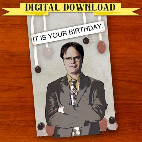 Dwight Schrute The Office Birthday Card Digital Download