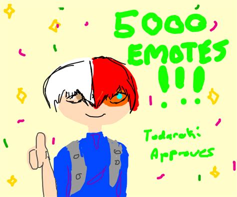 5,000 emotes, thank you!! (Draw Todoroki pls) - Drawception