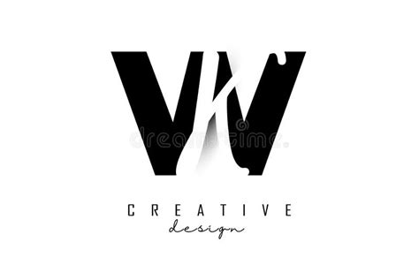 Letters WK Logo with Black and White Negative Space Design. Letters W and K with Geometric ...