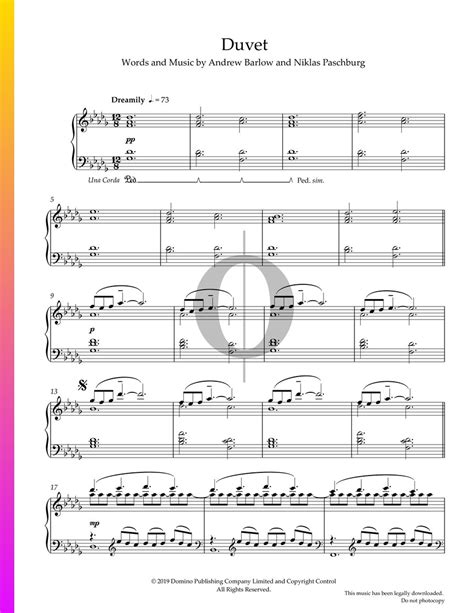 Duvet (Niklas Paschburg) Piano Sheet Music - OKTAV