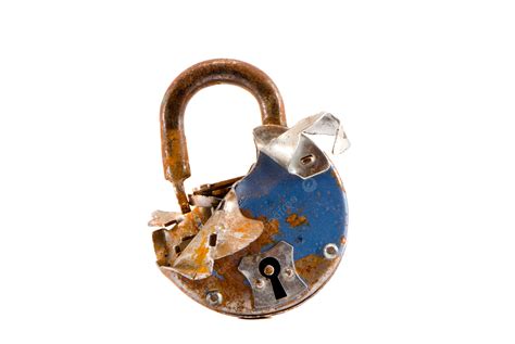 Old Broken Metal Lock Isolated On White Rust, Virus, Keyless, Cut PNG ...