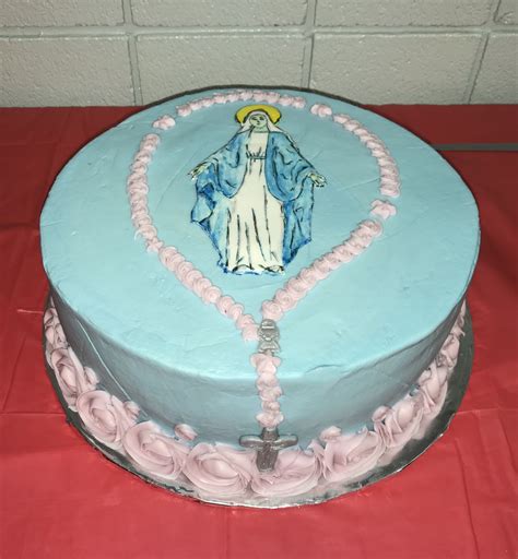 Rosary and Virgin Mary Cake