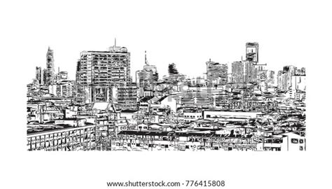 Sketch Bangkok City Skyline Thailand Vector Stock Vector (Royalty Free) 776415808