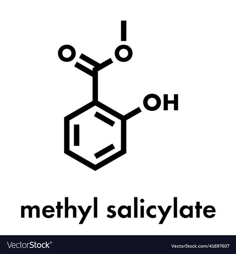 Methyl salicylate wintergreen oil molecule acts Vector Image