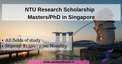 NTU Research Scholarship - Master's/PhD in Singapore