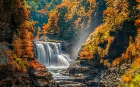 Canyon Waterfall New York - Waterfalls & Nature Background Wallpapers ...