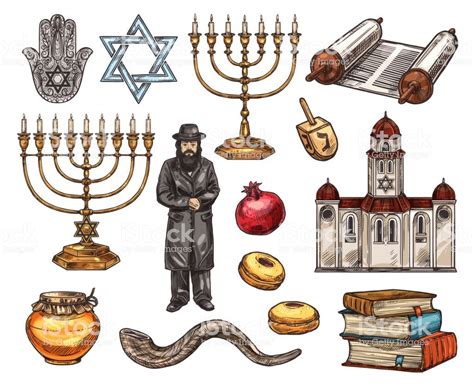 Símbolos más representativos del judaísmo Judaism Symbol, Jewish Menorah, Sketch Icon, Sukkot ...