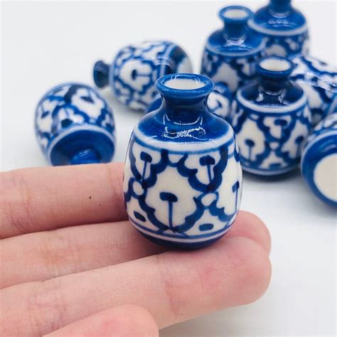 10 pieces Miniature Ceramic Gloss Vase Miniature pot,Miniature Fairy Garden Dolls & Miniatures ...