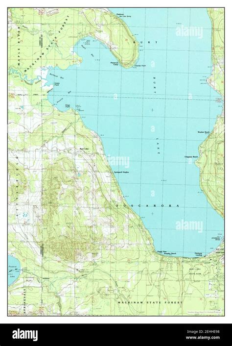 Burt Lake, Michigan, map 1986, 1:24000, United States of America by ...