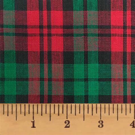 Evergreen Christmas Tartan Plaid Red Green Homespun Cotton Fabric ...