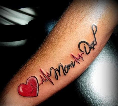 Heart And Mom Dad Tattoo | Mom dad tattoos, Mom tattoos, Dad tattoos