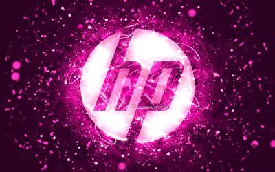 Download wallpapers HP purple logo, 4k, purple neon lights, creative ...