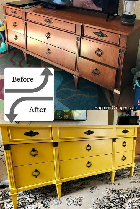 Yellow Dresser Makeover | Refurbished furniture, Cool furniture, Furniture renovation