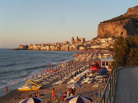 Cefalu City Beach, Beach in Sicily, Italy