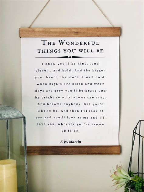 The Wonderful Things You Will Be E.W Martin Nursery Quote - Etsy